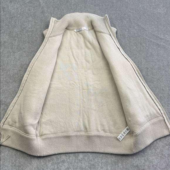 Athleta Knit Sweater Vest Full Zip with pockets Cream Beige Womens small - Picture 3 of 7